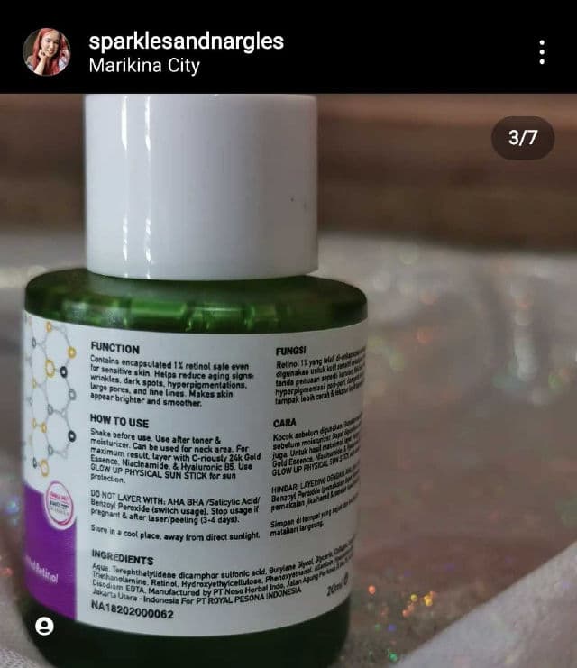 Somethinc Level 1% Encapsulated Retinol review photo by sparklesandnargles