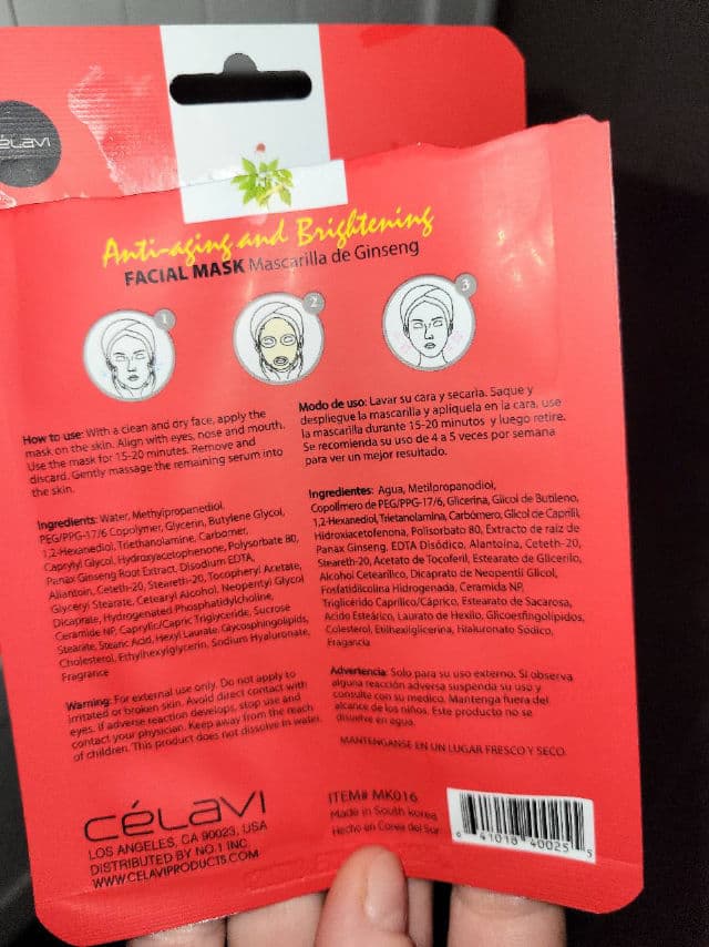 Celavi Ginseng Facial Sheet Mask review photo by DrMoate