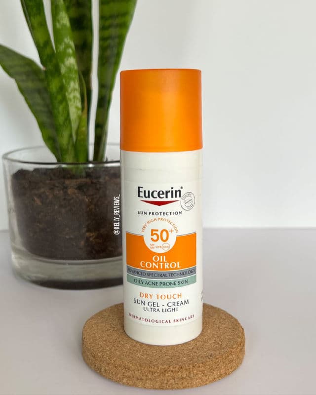 Eucerin Oil Control Sun Gel-Cream Dry Touch SPF 50+ review photo by Kelly Reviews