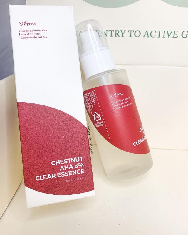 ISNTREE Chestnut AHA 8% Clear Essence review photo by Delightfulskincare