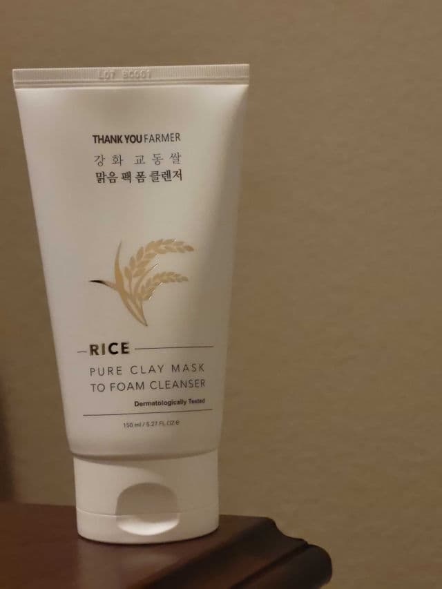 THANK YOU FARMER Rice Pure Clay Mask to Foam Cleanser review photo by ScientificSelfcare