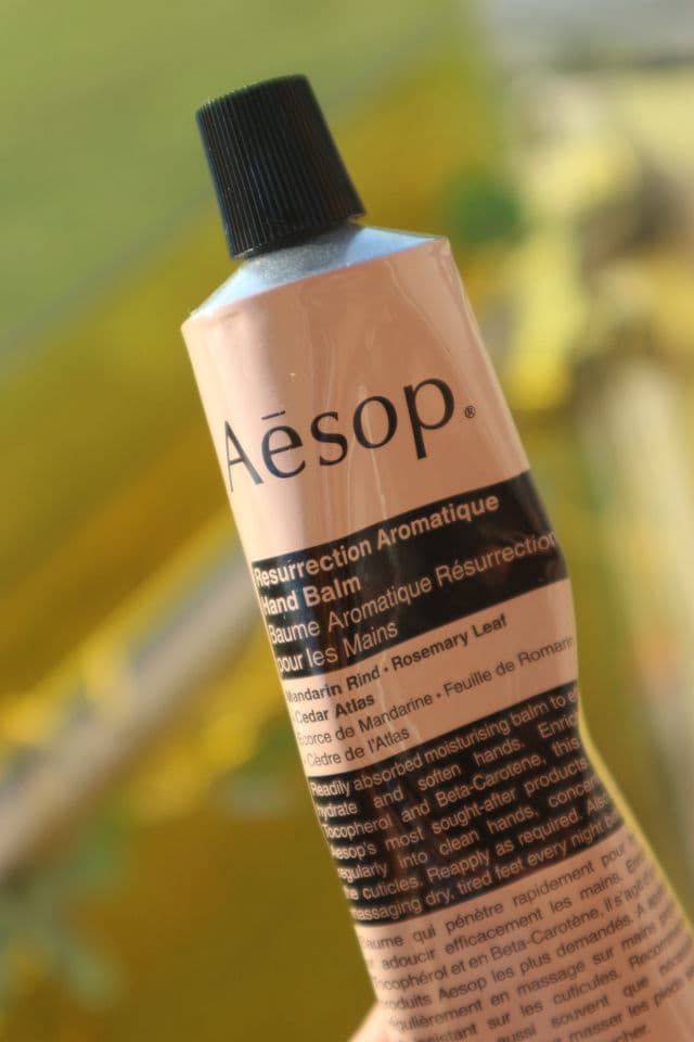 Aesop Resurrection Aromatique Hand Balm review photo by eliskincarejourney