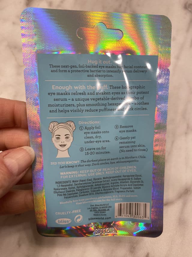 Bliss Eye Got This Holographic Eye Masks review photo by DanielleSkin27