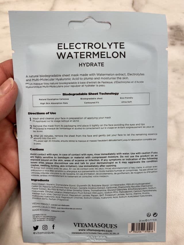 Vitamasques Electrolyte Watermelon Face Sheet Mask review photo by DanielleSkin27