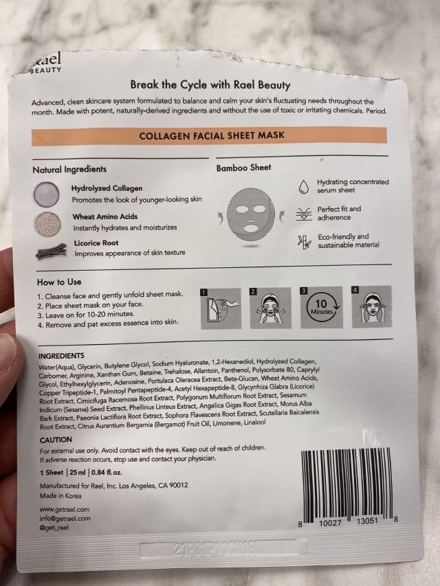 Rael Collagen Sheet Masks review photo by DanielleSkin27