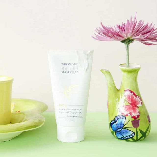 THANK YOU FARMER Rice Pure Clay Mask to Foam Cleanser review photo by Corinaliz