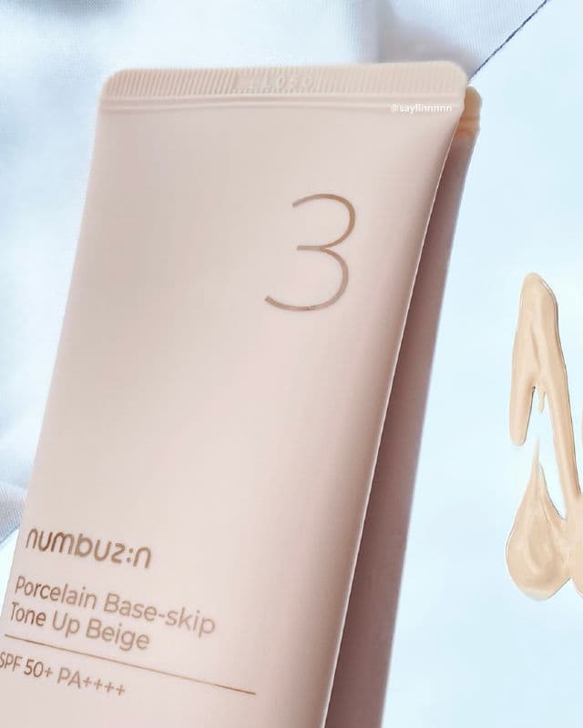 numbuzin No.3 Porcelain Base-Skip Tone Up Beige SPF50+ PA++++ review photo by saylin