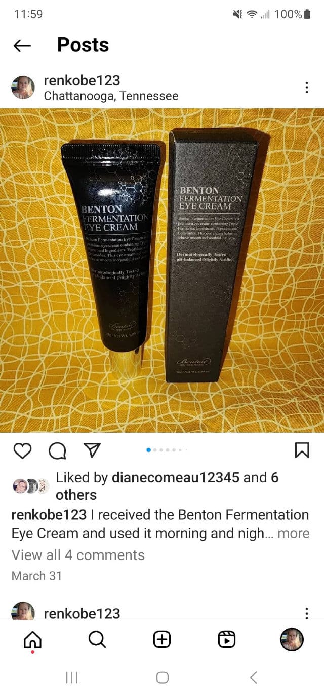 Fermentation Eye Cream product review