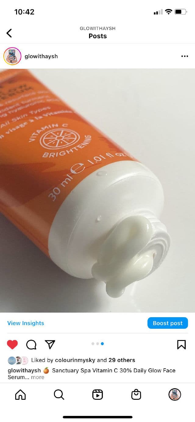 Sanctuary Spa Vitamin C Glow Boost Body Serum review photo by glowithaysh