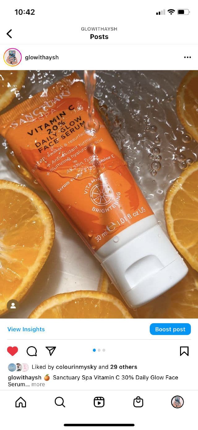 Sanctuary Spa Vitamin C Glow Boost Body Serum review photo by glowithaysh