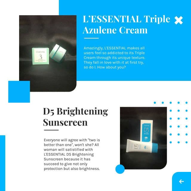 L'ESSENTIAL D5 Brightening Sunscreen SPF50+ PA++++ review photo by Oktaviyanti