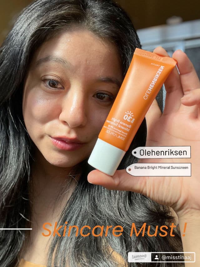 Olehenriksen Banana Bright Mineral Sunscreen SPF 30 review photo by misstinaaj