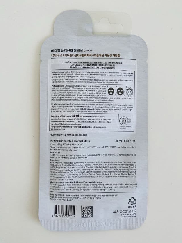 Placenta Essential Mask product review