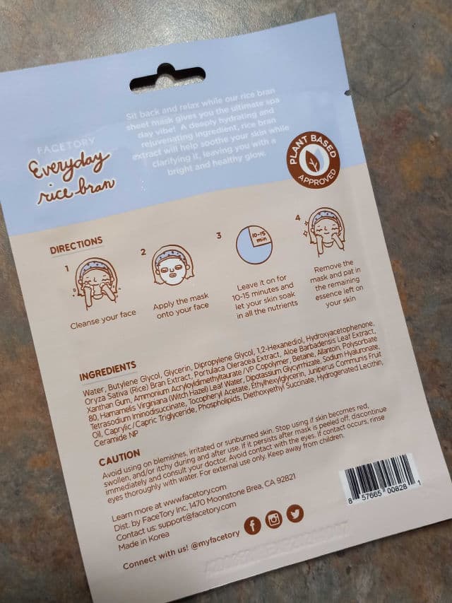 FaceTory Everyday Rice Bran Soothing Mask review photo by lamamaishere