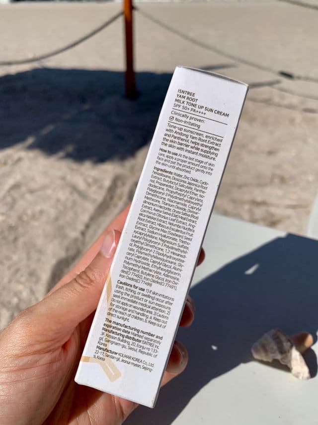 ISNTREE Yam Root Milk Tone Up Sun Cream SPF50+ PA++++ review photo by AlexandraPainter