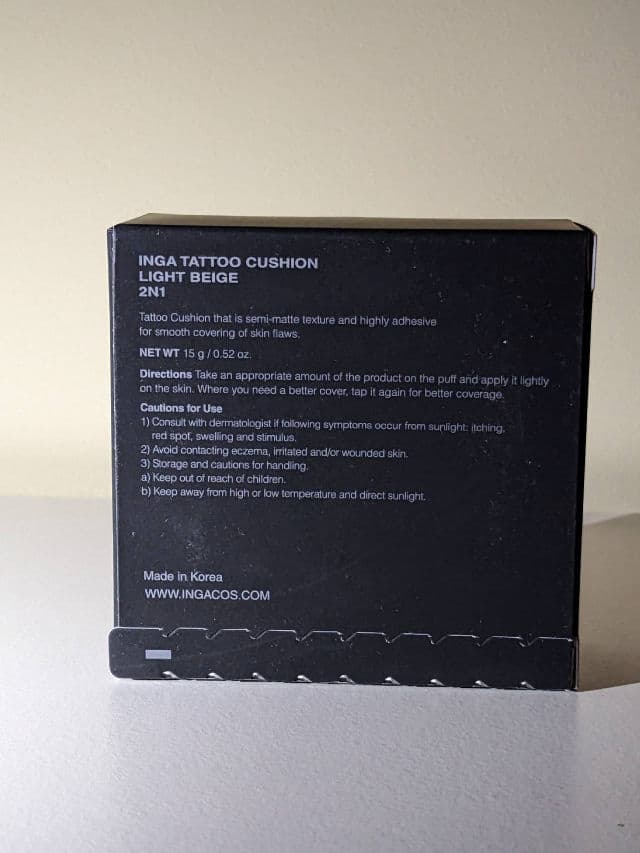 INGA Cover Fitting Tattoo Cushion SPF35 PA++ - Light Beige review photo by vanicream