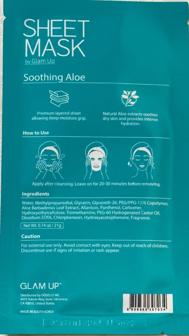 Glam Up Soothing Aloe Sheet Mask review photo by Lingua