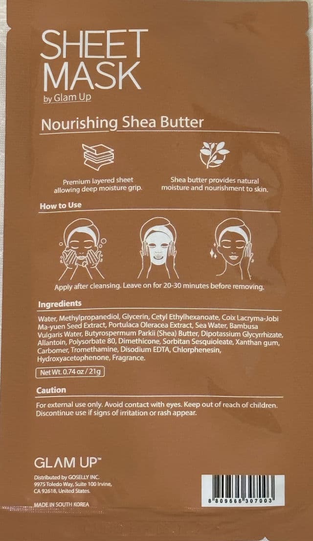 Glam Up Nourishing Shea Butter Sheet Mask review photo by Lingua