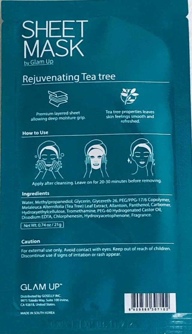 Glam Up Rejuvenating Tea Tree Sheet Mask review photo by Lingua
