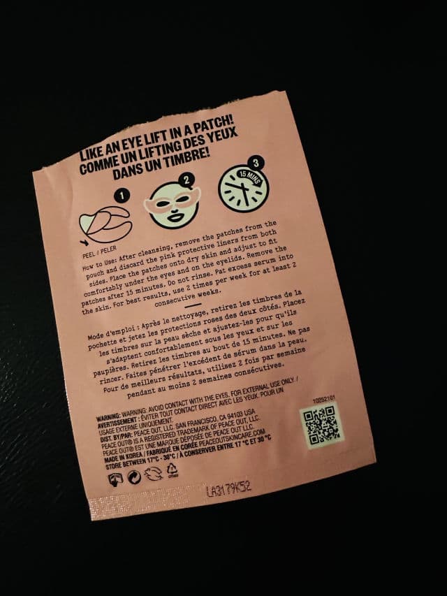 Peace Out Retinol Eye Lift Patches review photo by Lingua