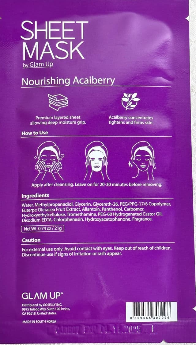 Glam Up Nourishing Acaiberry Sheet Mask review photo by Lingua