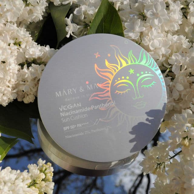 Mary&May Vegan Niacinamide Panthenol Sun Cushion SPF50+ PA++++ review photo by Celestinehathor