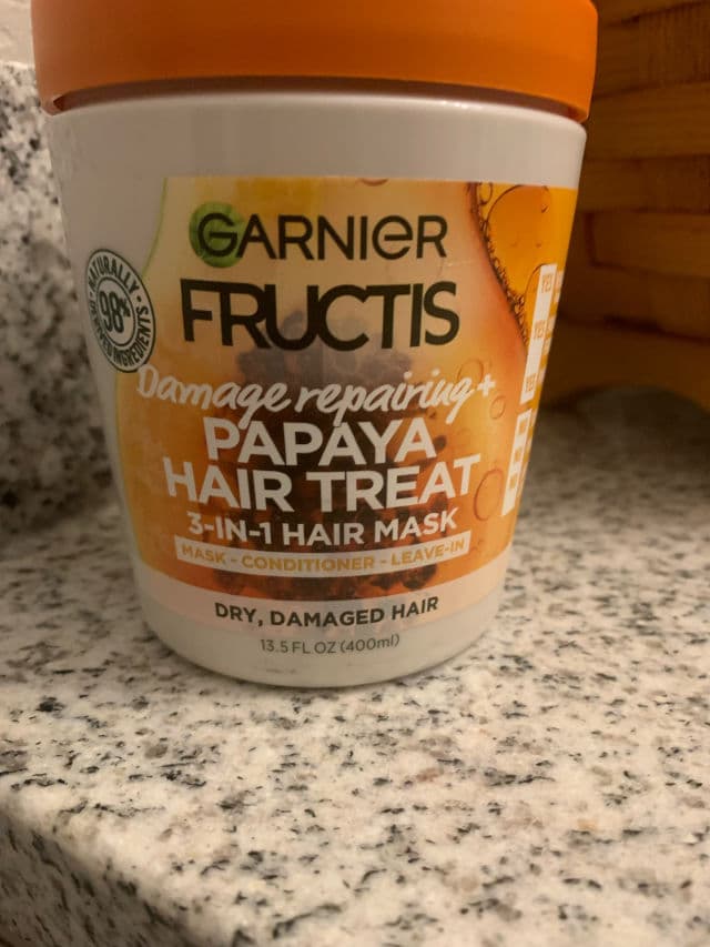 Garnier Fructis Damage Repairing Treat 3-In-1 Hair Mask + Papaya Extract review photo by JenShaf1