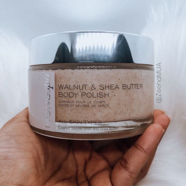 MonuSkin MonuSpa Walnut & Shea Butter Body Polish review photo by ZeehaMUA