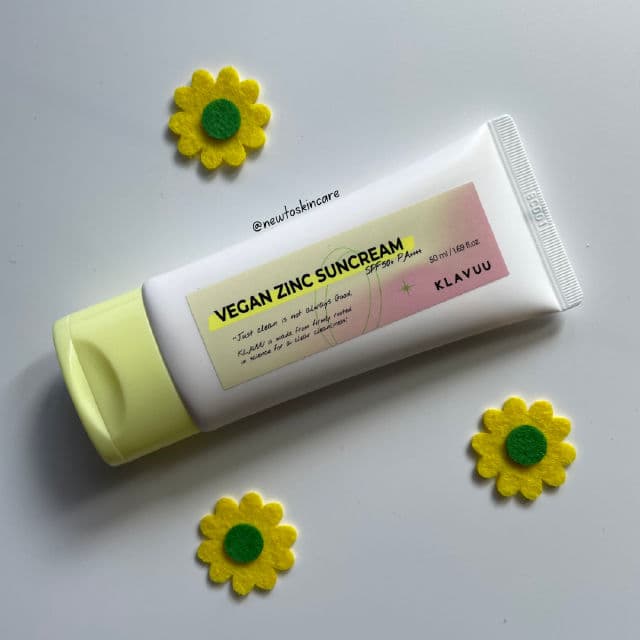 Klavuu Vegan Zinc Suncream SPF50+ PA++++ review photo by Newtoskincare