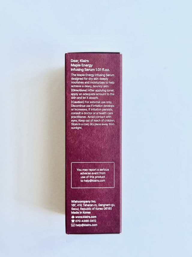 Dear, Klairs Maple Energy Infusing Serum review photo by Samplefreebie