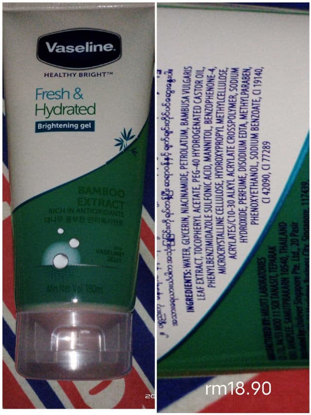 Vaseline Healthy White Fresh & Hydrated Bamboo Whitening Gel  review photo by aleeyalee
