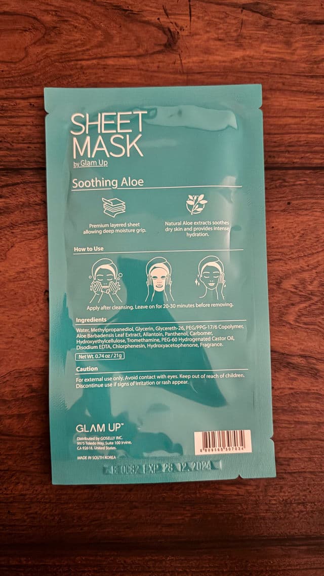 Glam Up Soothing Aloe Sheet Mask review photo by CynthReviews