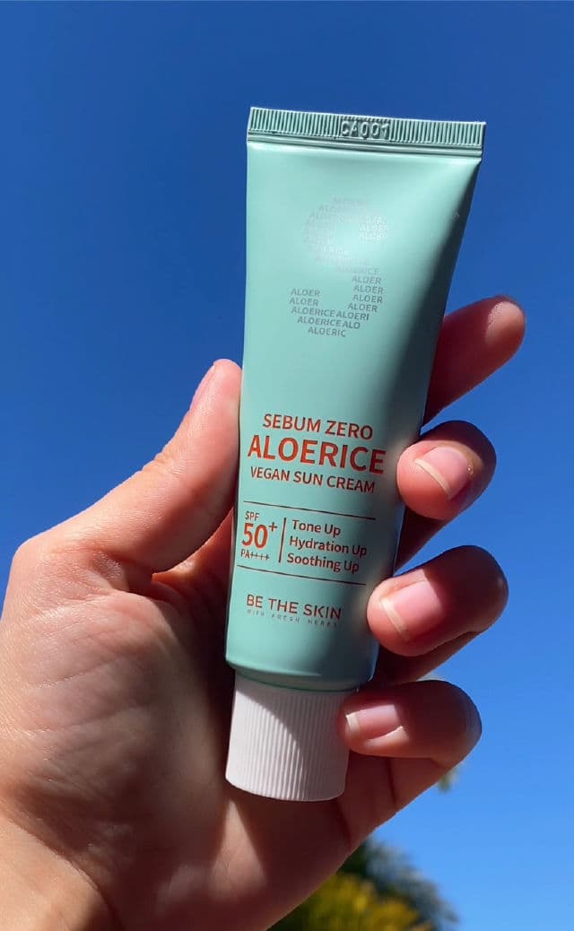 be the skin Sebum Zero Aloerice Vegan Sun Cream SPF 50+ PA++++ review photo by skinsupportco