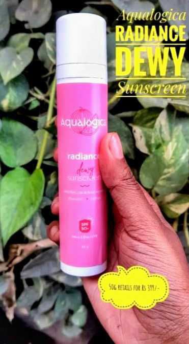 Aqualogica Radiance+ Dewy Sunscreen SPF 50+ PA+++ review photo by skincareblogg1