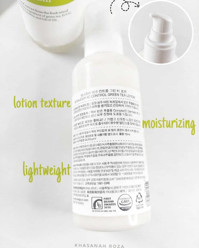 Bonajour AC Control Green Tea Lotion review photo by roza