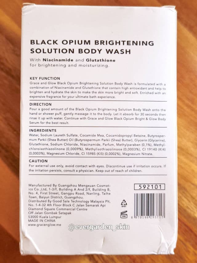 Grace and Glow Black Opium Brightening Solution Body Wash review photo by Evergarden