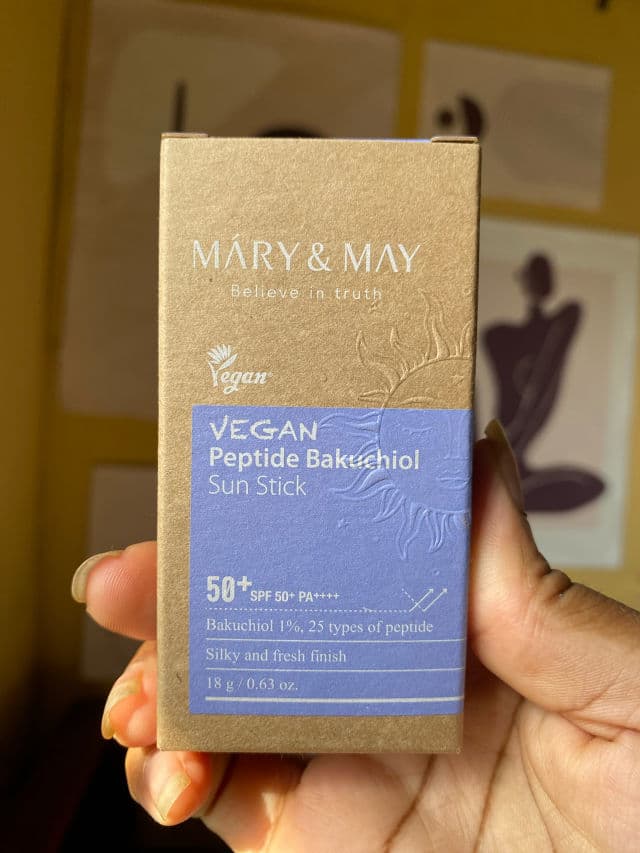 Mary&May Vegan Peptide Bakuchiol Sun Stick SPF50+ PA++++ review photo by QueenMay