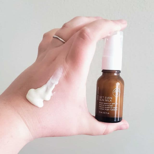 Josie Maran Cosmetics Get Even Sun Milk SPF 33 review photo by SmeagolsSister