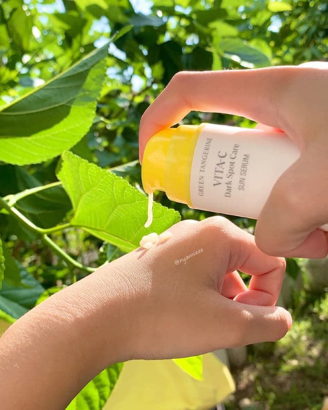 GOODAL Green Tangerine Vita C Dark Spot Care Sun Serum SPF 50+ PA++++  review photo by nyannieee
