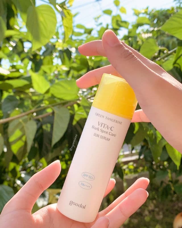 GOODAL Green Tangerine Vita C Dark Spot Care Sun Serum SPF 50+ PA++++  review photo by nyannieee