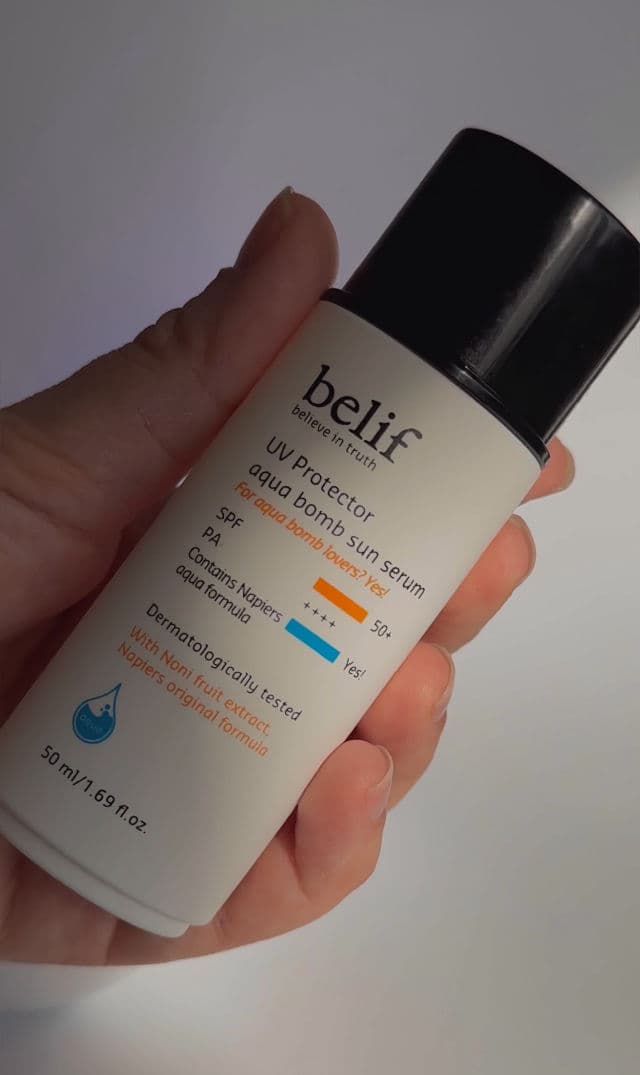 belif UV Protector Aqua Bomb Sun Serum SPF50+ PA++++ review photo by beautyinstaaddict