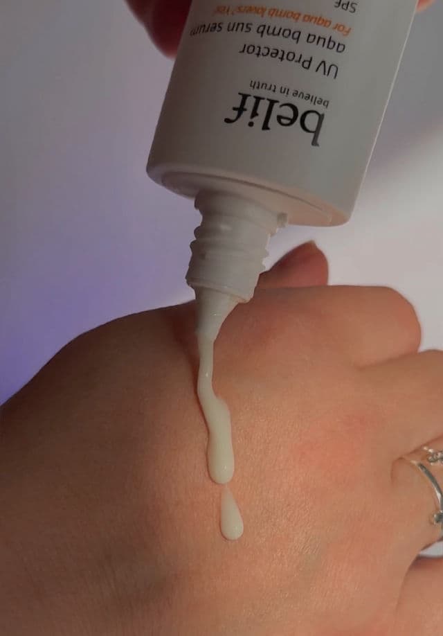 belif UV Protector Aqua Bomb Sun Serum SPF50+ PA++++ review photo by beautyinstaaddict