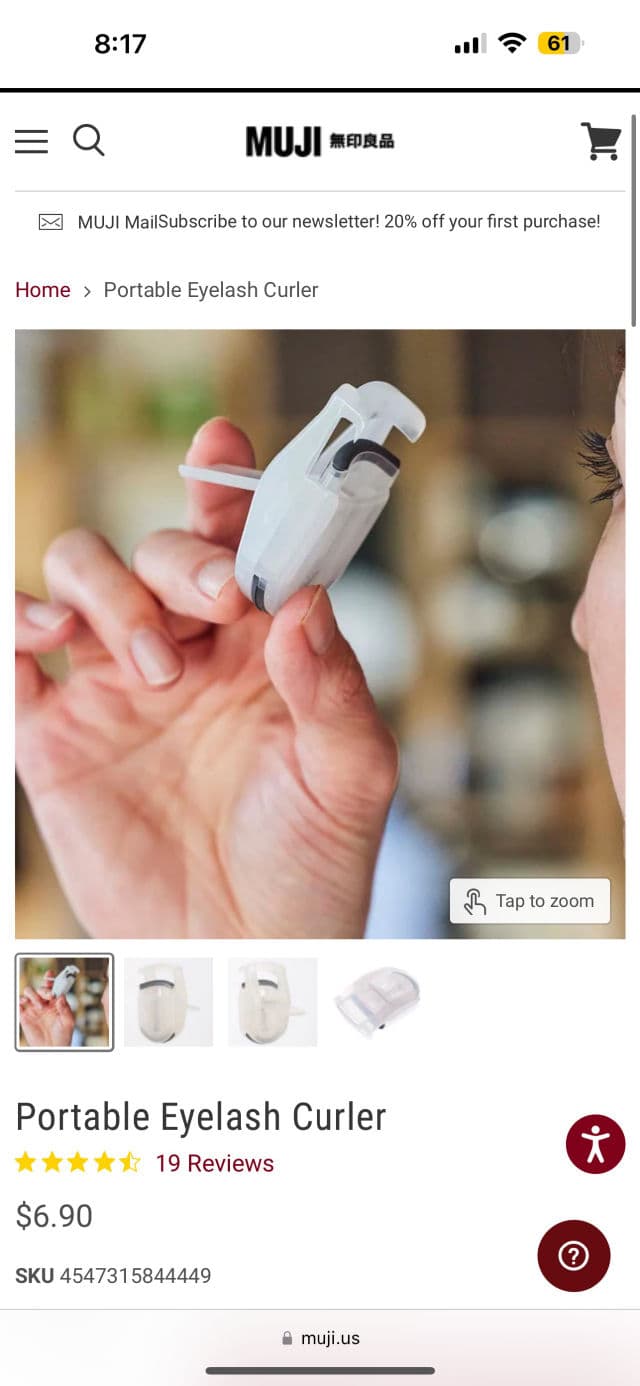MUJI Portable Eyelash Curler review photo by toriiaaa