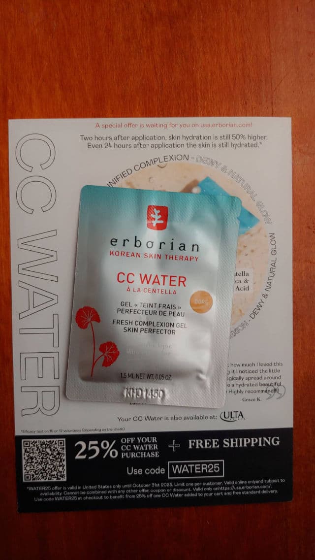 ERBORIAN CC Water à La Centella Fresh Complexion Gel Skin Perfector review photo by zaheema
