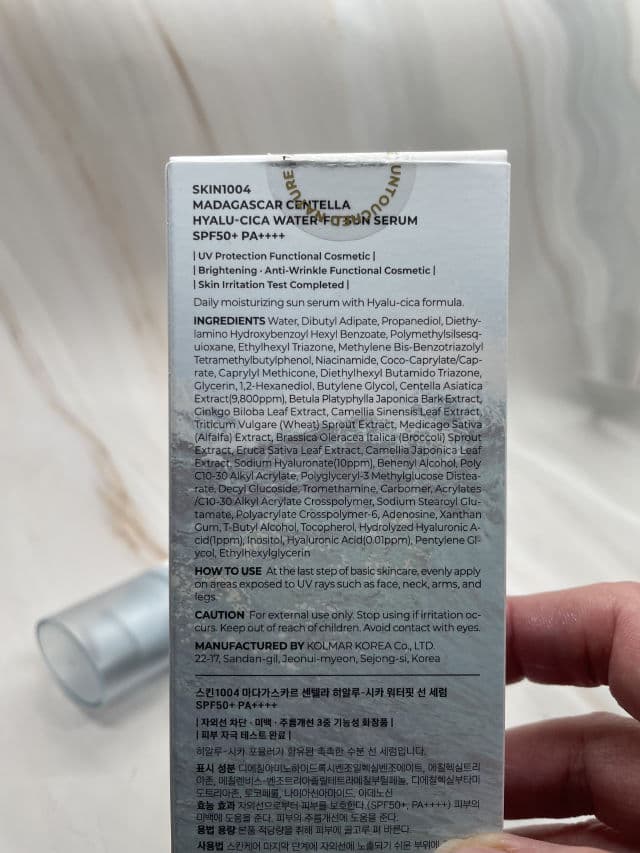 Madagascar Centella Hyalu-Cica Water-Fit Sun Serum SPF50+ PA++++ product review