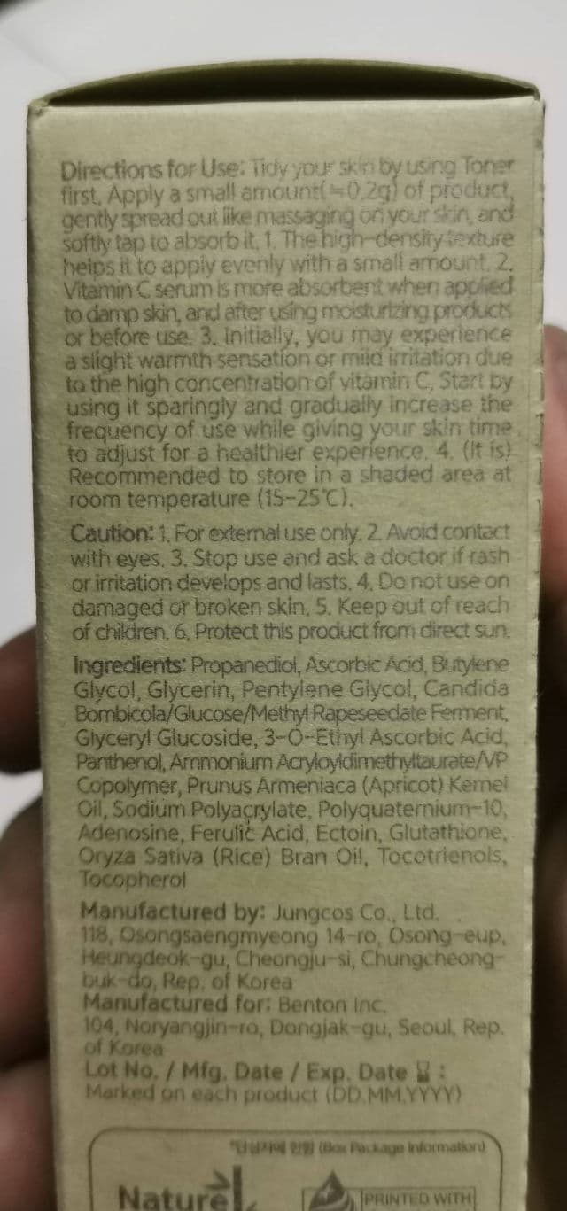 BENTON Vitamin C Serum review photo by jayzkookie87
