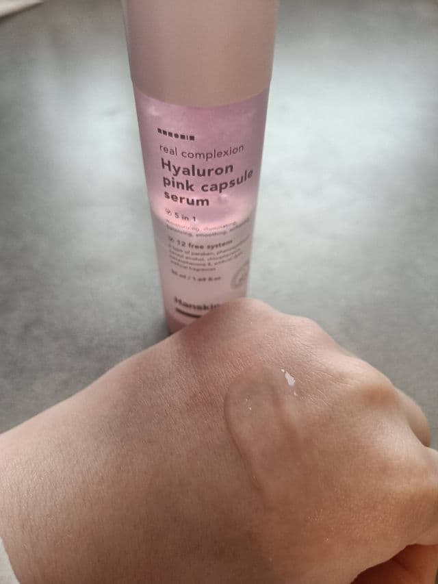 HANSKIN Hyaluron Pink Capsule Serum review photo by MarieSkin