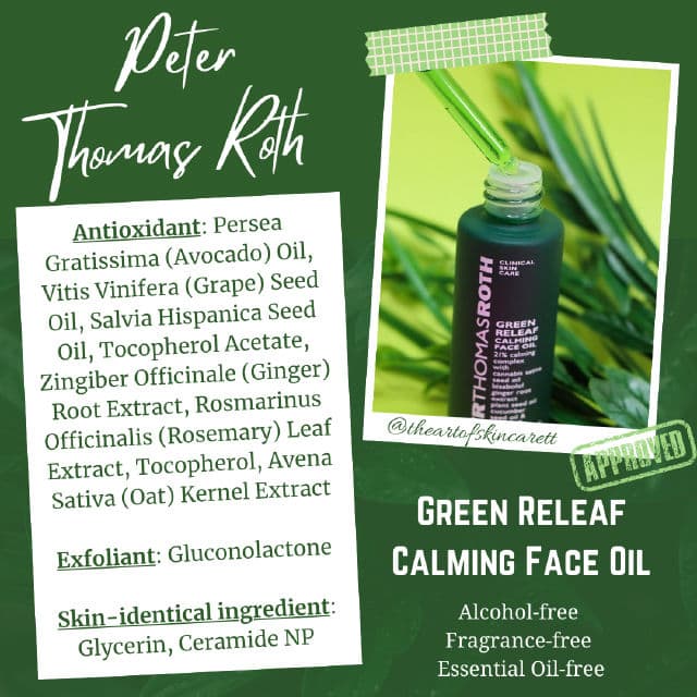 Peter Thomas Roth Green Releaf Calming Face Oil review photo by theartofskincarett