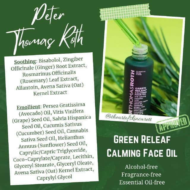 Peter Thomas Roth Green Releaf Calming Face Oil review photo by theartofskincarett