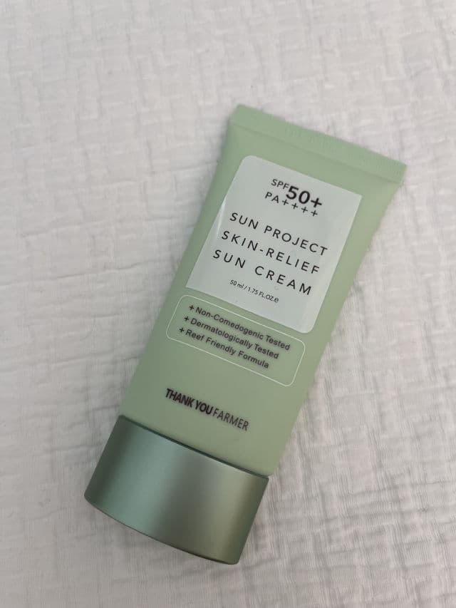THANK YOU FARMER Sun Project Skin Relief Sun Cream SPF50+ PA++++ review photo by snooskincare